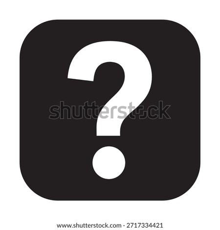 White question mark inside a black square with rounded corners