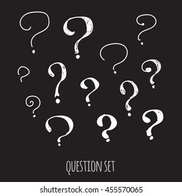white question mark on the black background