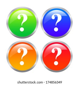 White question mark on buttons