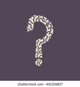 White question mark on a purple background. Question mark sign.