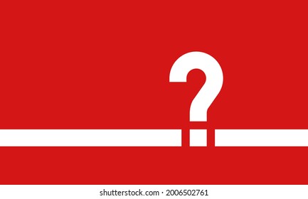 white question mark on red background, vector illustration