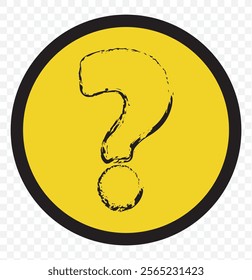 White Question Mark on transparent Background with Skeptical Expression. eps 10.