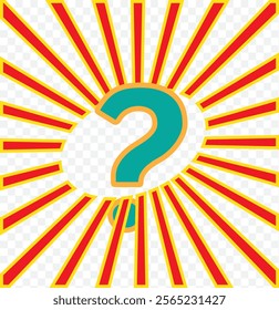 White Question Mark on transparent Background with Skeptical Expression. eps 10.