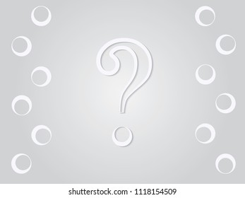 A white question mark sign for query on gray background vector illustration