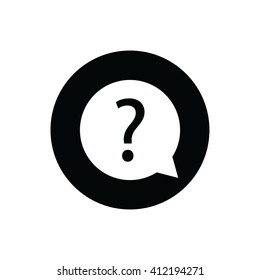 White question mark vector icon. 