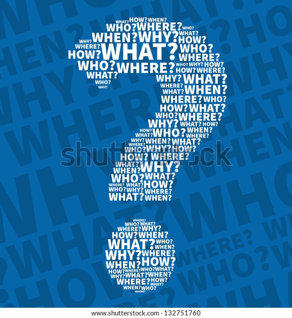 White Question Mark Question Words Stock Vector (Royalty Free ...