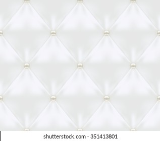 White Quilted Seamless Vector Pattern  Vector background made and gradient mesh  Great for luxury   VIP projects 