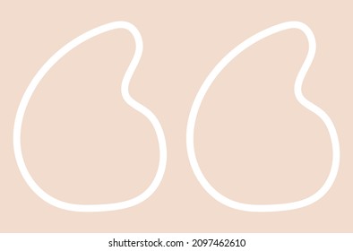 White quotes. Symbol, icon. Simple style, minimalism. White lines, Doodle.