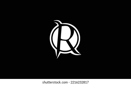 White R letter logo icon alphabet with circle design for company business