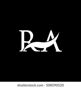 White RA Swoosh Logo Vector