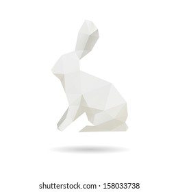 White rabbit abstract isolated on a white backgrounds, vector illustration