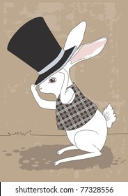White rabbit and big black top hat