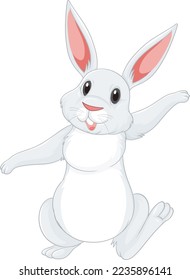 White rabbit cartoon character illustration