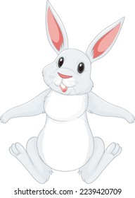 White rabbit cartoon character illustration