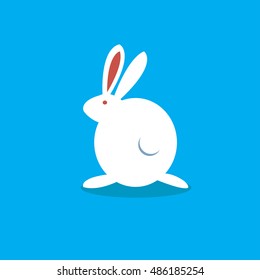 white rabbit  -cartoon vector
