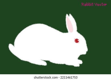 White Rabbit. cartoon rabbit vector Icon. Isolated cartoon icon set.Vector Rabbit illustration on isolated background.