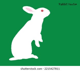 White Rabbit. cartoon rabbit vector Icon. Isolated cartoon icon set.Vector Rabbit illustration on isolated background.