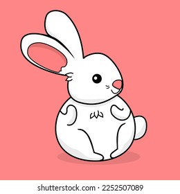 White Rabbit in Circular Shape