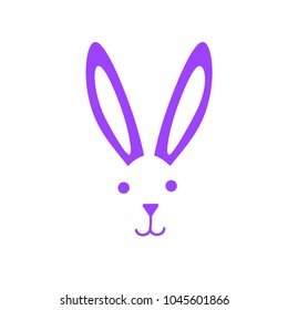 Weiße Kaninchen mit Nose und Ohren glückliches Ostersymbol Hintergrund Grußkartendekoration Vektorgrafik – Stockvektorgrafik
