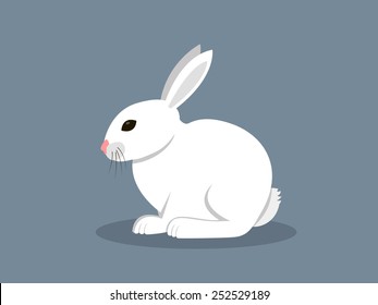 White Rabbit In Flat Style