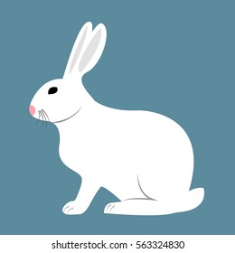 White Rabbit Flat Style Stock Vector (Royalty Free) 563324830 ...