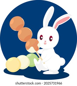 Conejo blanco que contiene el remolque de arroz
