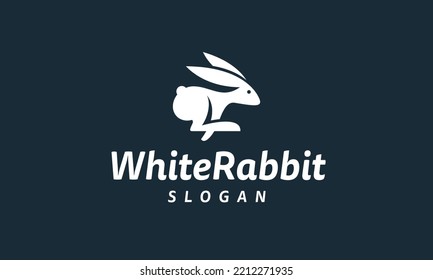 White Rabbit Logo Design Animal Fast