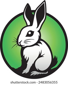 White rabbit logo in a green circle, white bunny in a green circle