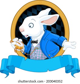 White Rabbit with pocket watch design