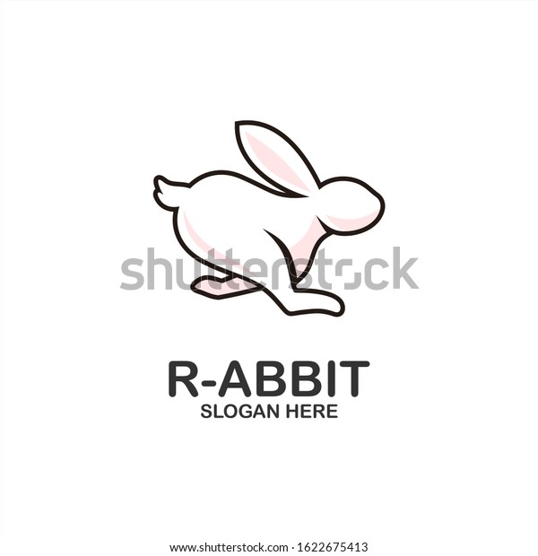 White Rabbit Running Logo Design vector de stock (libre de regalías) 1622675413 Shutterstock