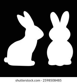  white rabbit silhouette of vector 