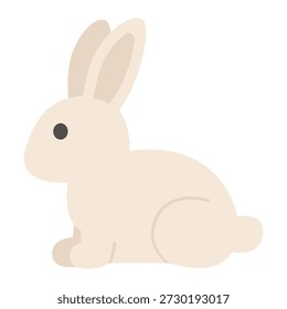 Conejo blanco sentado en la vista de perfil