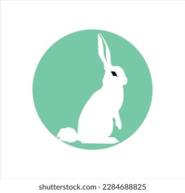 A white rabbit vector art work.