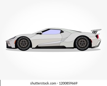 white race car vector illustration