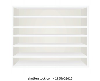White rack shelves. vector illustration