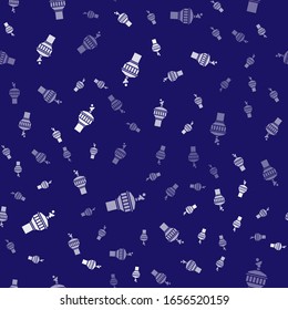Weißes Radar-Symbol einzeln auf blauem Hintergrund. Suchsystem. Satellitenzeichen. Vektorillustration-Illustration