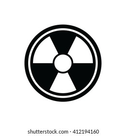 White radiation icon vector sign. 
