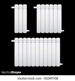 White radiator heater bars vector illustration