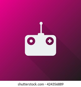 White Radio Control icon on pink background
