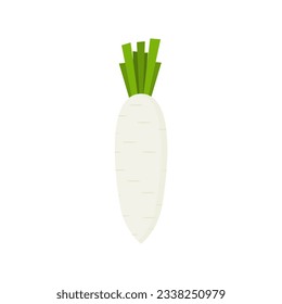 white radish flat design vector illustration