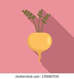 Icono de rábano blanco. Ilustración plana del icono del vector del rábano blanco para el diseño web