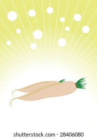 white radish illustration