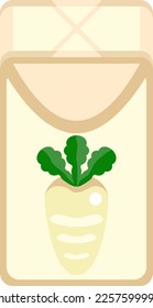 white radish juice box vector icon