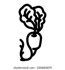 white radish line icon vector. white radish sign. isolated contour symbol black illustration