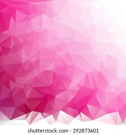 White radius and dark pink gradient abstract geometric rumpled triangular low poly style for background
