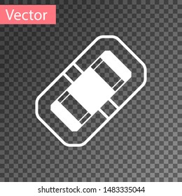 White Rafting boat icon isolated on transparent background. Inflatable boat. Water sports, extreme sports, holiday, vacation, team building.  Vector Illustration