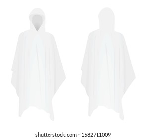 White Rain Coat. Vector Illustration