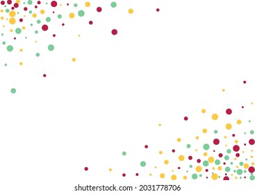 White Rain Fun Vector White  Background. Effect Round Texture. Abstract Circle Postcard. Rainbow Dust Decoration Design.