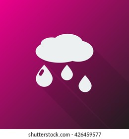 White Rain icon on pink background