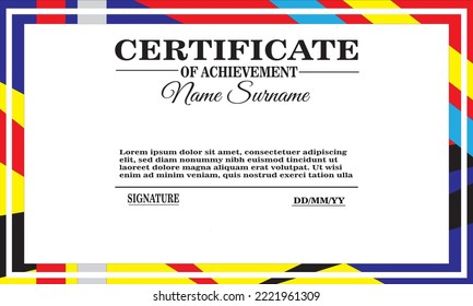 white and rainbow certificate template. elegant certificate design for achievement and appreciation